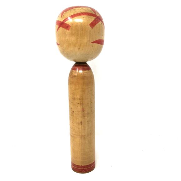 Japanese Wooden Kokeshi Doll Artist Signed Vintage Handpainted Folk Art 12" Tall - Picture 8 of 12